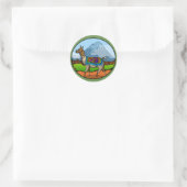 Lofty Llama Ronde Sticker (Tas)