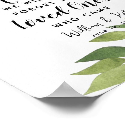 lofzang groen blad uit gastenboek bruiloft poster (Hoek)