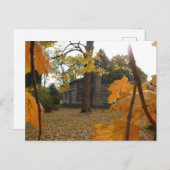 Log Cabin in Washington, Iowa in Autumn Briefkaart (Voorkant / Achterkant)