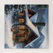 Log Cabin Kerstpuzzel Legpuzzel (Horizontaal)