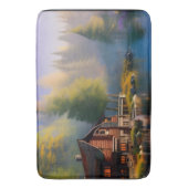 Log Cabin op het water Badmat (Voorkant Verticaal)