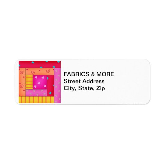 Log Cabin Quilt Block Return Label (Voorkant)