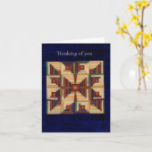 Log Cabin quilt Kaart (Gele Bloem)