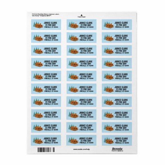 LOG CABIN RETURN ADDRESS LABELS (Full Sheet)