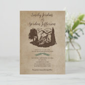 Log Cabin Rustic Outdoor Wedding Lodge Mountain Kaart (Staand voorkant)