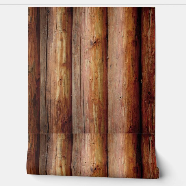 LOG CABIN wall paper (Install horizontally) Behang (Afrollen)