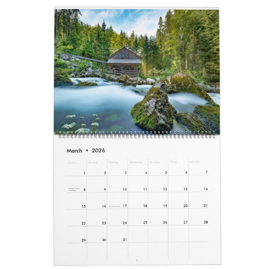 Log Cabin Whispers: Een jaar van rustieke retraite Kalender (Mar 2026)