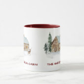 Log Cabine Lake House Deer Woods Custom Text Mug (Centre)