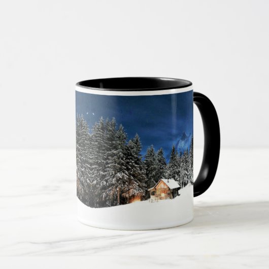 Log Cabine Mountain View Mug (Devant droit)