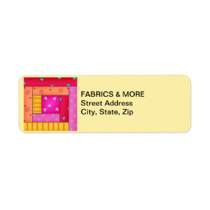 Log Cabine Quilt Block Yellow Return Address Label