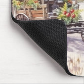 Log House In De Winter Boerderij Muismat (Hoek)