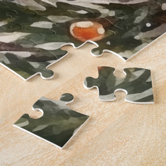 log huizen ingericht outdoor kerstboom legpuzzel (Zijkant)