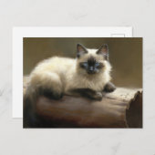 Log Lounger Siamese Kitten Briefkaart (Voorkant / Achterkant)