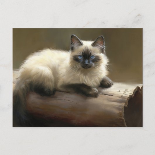 Log Lounger Siamese Kitten Briefkaart (Voorkant)