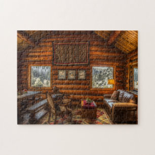 LOG MAISON SALON JIGSAW PUZZLE