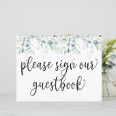 Log ons Guestbook in - Eucalyptus Weddenschap (Staand voorkant)
