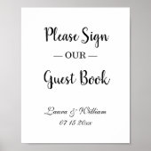 Log onze bruiloft voor het Guestbook in Poster (Voorkant)