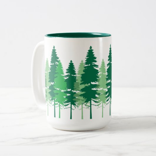 Log Pole Pines Tweekleurige Koffiemok (Voorkant links)
