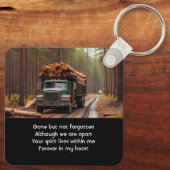 Log Truck Driver Memorial Keepsake Sleutelhanger (Achterkant)