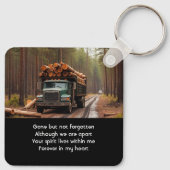 Log Truck Driver Memorial Keepsake Sleutelhanger (Achterkant)