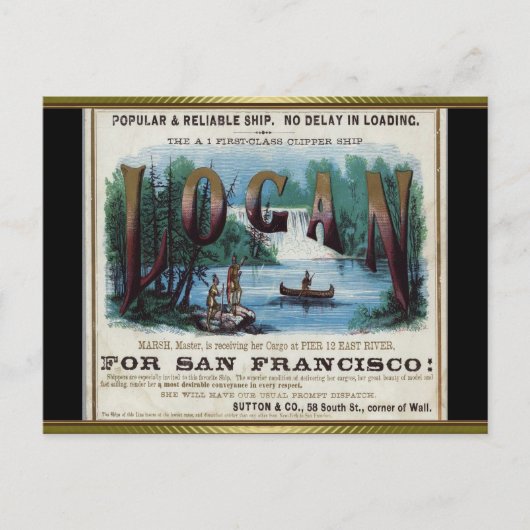 Logan Clipper Sailing Briefkaart (Voorkant)