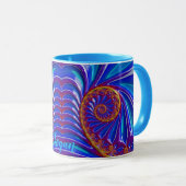 LOGAN ~ GLOSSY 3D Zany Blue Yellow Fractal ~ Mug (Devant droit)