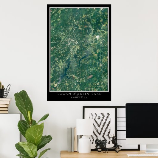 Logan Martin Lake Alabama Satellite Poster Map (Thuiskantoor)
