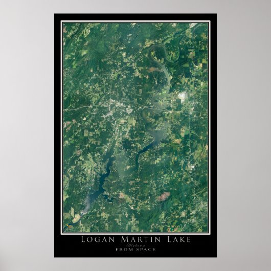 Logan Martin Lake Alabama Satellite Poster Map (Devant)
