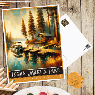 Logan Martin Lake, Alabama    schilderij Briefkaart