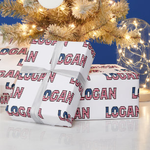 Logan prénom nom USA US papier cadeau Papier