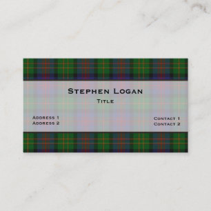 Logan Tartan Plaid Custom Visitekaartje