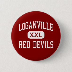 Loganville - Rode duivels - High - Loganville Ronde Button 5,7 Cm