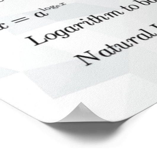 Logarithmes - Poster Math (Coin)