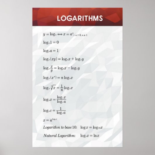 Logarithmes - Poster Math (Devant)