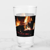 Logboeken in de vuurfoto van de Fireplace Glas (Achterkant)