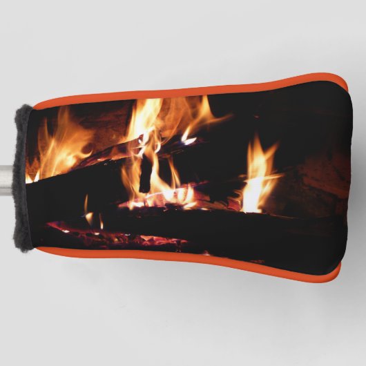 Logboeken in de vuurfoto van de Fireplace Golfheadcover (Voorkant)