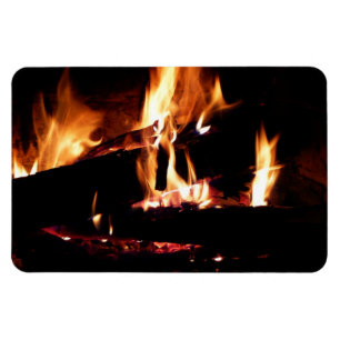 Logboeken in de vuurfoto van de Fireplace Magneet