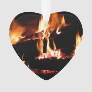Logboeken in de vuurfoto van de Fireplace Ornament
