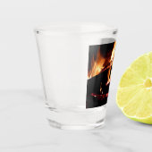 Logboeken in de vuurfoto van de Fireplace Shot Glas (Links)