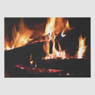 Logboeken in de vuurfoto van de Fireplace Tissuepapier