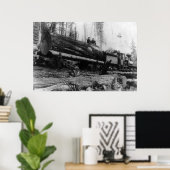 Logboektrein met mannen en poster (Thuiskantoor)