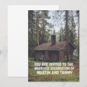 LOGCABIN IN DE BOSSEN WEDDING INVITATIONS KAART (Voorkant / Achterkant)