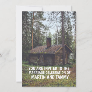 LOGCABIN IN DE BOSSEN WEDDING INVITATIONS KAART