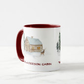 Logcabin Lake House Deer Bossen Aangepaste tekst M Mok (Voorkant links)