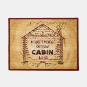 Logcabine - Aangepersonaliseerde naam Faux Wood Deurmat (Voorkant)