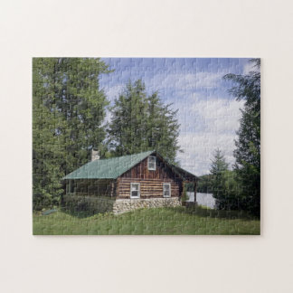 Logcabine in de wijnstokken legpuzzel