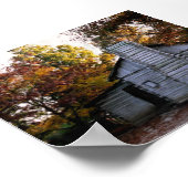 Logcabine in het najaar poster (Hoek)
