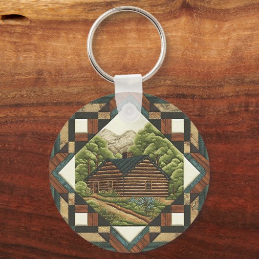 Logcabine Sleutelhanger (Achterkant)