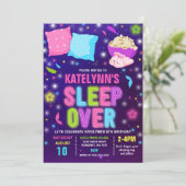 Logeerfeest Uitnodiging Slaapfeest Logeerpartij (Staand voorkant)