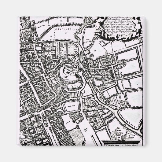 Loggan's kaart van Oxford, Western blad Magneet (Voorkant)